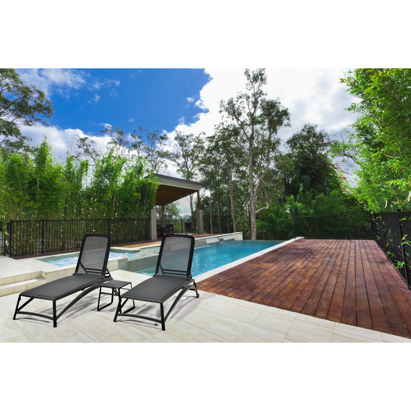 Nardi Atlantico Reclining Chaise Lounge with Table Wayfair.ca